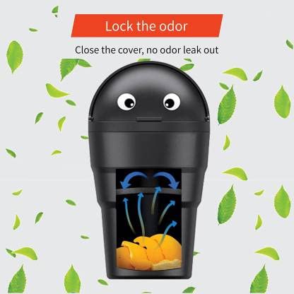 TANTRA Mini Car Trash Bin Can Holder Dustbin Black - Image 3