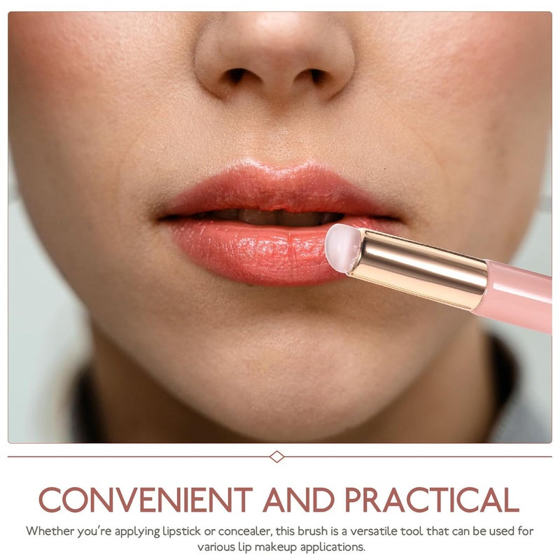 Silicone Lip Brush and Lipstick Applicator 2pcs with Dust Cap round Head Concealer Tool for Lip Makeup and Balm Application Portable Cosmetic Brush - Image 3