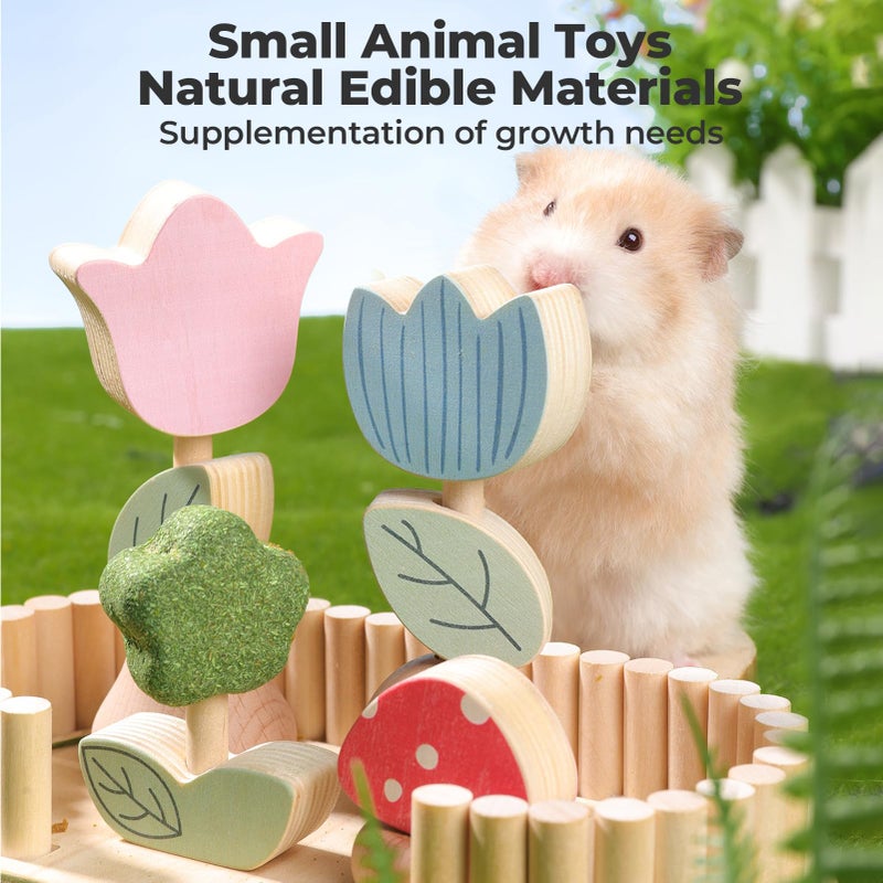 mini&moe Hamster Chew Toys for Teeth - Guinea Pig Chews Enrichment Toys Natural Edible Rabbit Chew Toy for Bunny, Rat, Chinchilla, Gerbils and Others Small Animal - Image 5