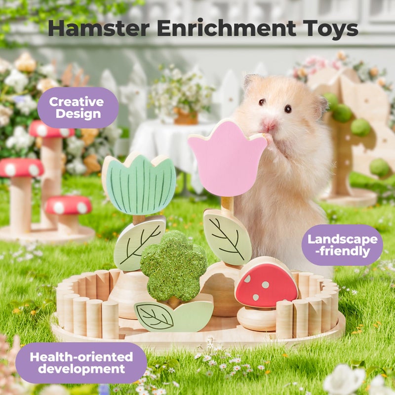 mini&moe Hamster Chew Toys for Teeth - Guinea Pig Chews Enrichment Toys Natural Edible Rabbit Chew Toy for Bunny, Rat, Chinchilla, Gerbils and Others Small Animal - Image 3