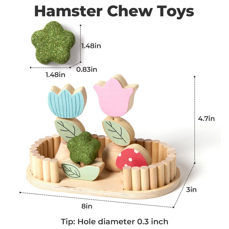 mini&moe Hamster Chew Toys for Teeth - Guinea Pig Chews Enrichment Toys Natural Edible Rabbit Chew Toy for Bunny, Rat, Chinchilla, Gerbils and Others Small Animal - Image 2