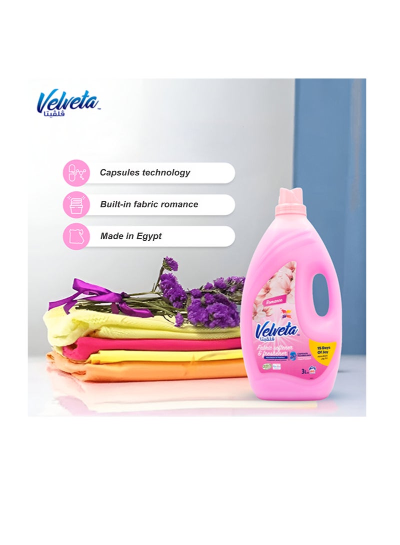 Velveta Fabric Softener - Bouquet Romance | 3L Long-Lasting Freshness & Softness | Reduces Wrinkles & Static Cling - Image 4