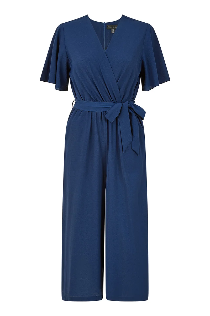 MELA LONDON Wrap Over Jumpsuit With Angel Sleeves