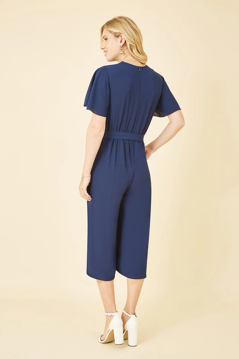 MELA LONDON Wrap Over Jumpsuit With Angel Sleeves