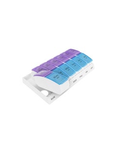 Ezy Dose Weekly (7-Day) AM/PM Pill Organizer, Vitamin and Medicine Box, Small Pop-out Compartments, 2 Times a Day, Blue and Purple Lids - pzsku/Z23E923B7D4B5361F6134Z/45/_/1728156850/8468a5be-e348-4bb8-9817-a8faf10c74b8