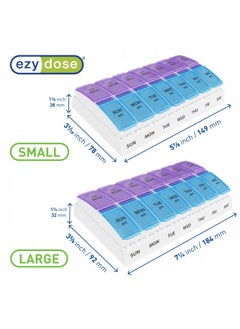 Ezy Dose Weekly (7-Day) AM/PM Pill Organizer, Vitamin and Medicine Box, Small Pop-out Compartments, 2 Times a Day, Blue and Purple Lids - pzsku/Z23E923B7D4B5361F6134Z/45/_/1728156854/961673fb-a68a-4932-93c2-b8023c38a255