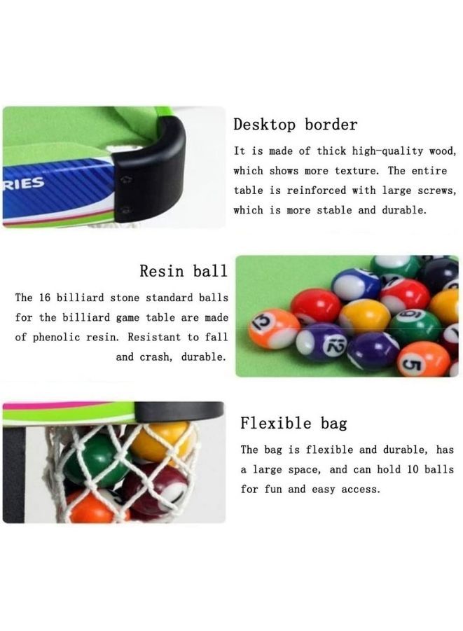 Generic Kids Wooden Snooker Table Classic Tabletop Billiards Parent-child Interaction Indoor Mini Billiards Children's Game Toy  - Image 2