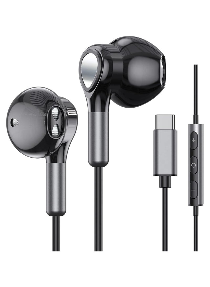 عام سماعات أذن USB-C - سماعات داخل الأذن مع ميكروفون، سماعات سلكية، سماعات USB Type-C - Image 1