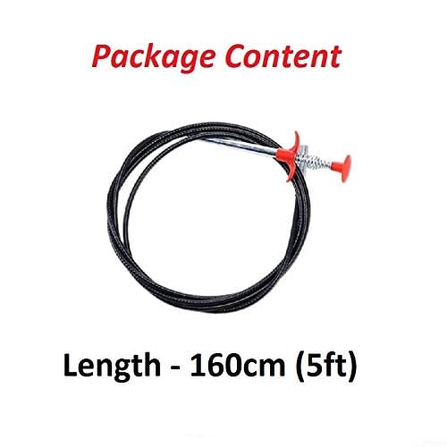 DARKFISH Drain Pipe Cleaning Spring Stick Hair Catching Claw Wire Sink Sewer Clog Dredge Remover Basin Cleaner Flexible Grabber Pickup Tool Retractable Cable for Kitchen Bathroom Toilet - 160CM (MULTYCOCLOR)  - Image 5