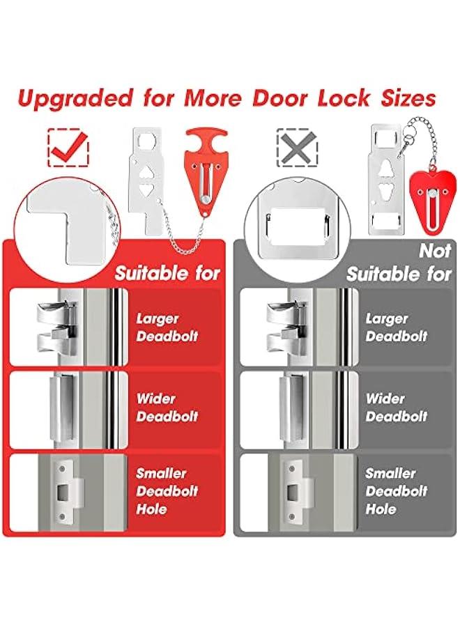 KHAJUL 2-Pack Portable Door Lock, Home Security Door Locker Travel Lockdown Locks for Traveling Hotel Home Apartment - Image 3