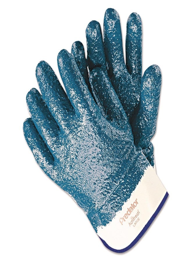 Memphis 9761R Predator Premium Nitrile-Coated Gloves, Blue/White, Large, 12 Pairs - Image 1