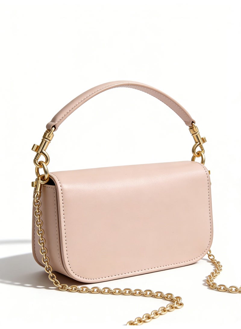 D&G Luxury pink handbag retro metal letter chain bag dual-use underarm bag for commuting and banquet - Image 4
