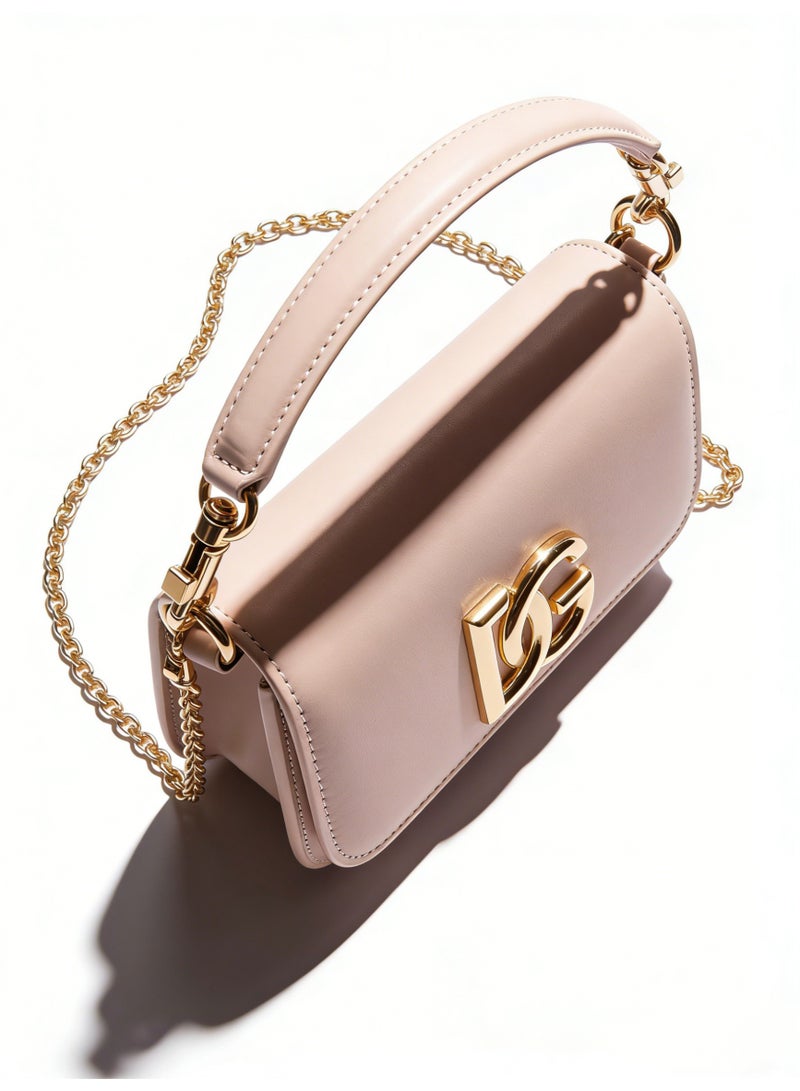 D&G Luxury pink handbag retro metal letter chain bag dual-use underarm bag for commuting and banquet - Image 5