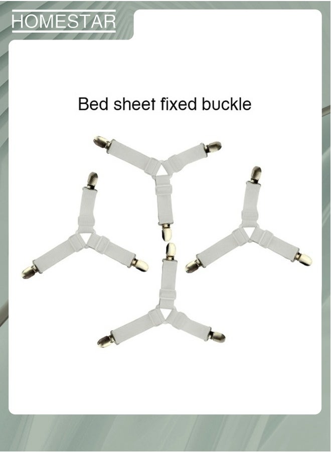 HOMESTAR 4PCS Adjustable Bed Sheet Clips Cover Grippers Holder Mattress Duvet Blanket Fastener Straps Fixing Slip Resistant Belt White  - Image 3