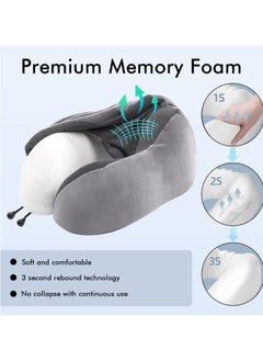 SYOSI Travel Pillow, Memory Foam Soft Neck Pillow for Travel Portable, Washable Pillow Cover, Neck Perfect Support, Comfortable Head Cushion Support Accessories for Sleeping Rest, Airplane Car Home Use  - Image 5
