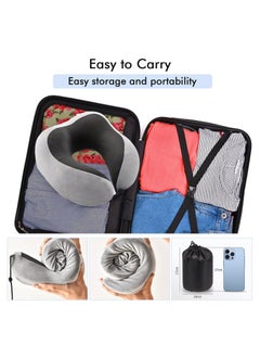 SYOSI Travel Pillow, Memory Foam Soft Neck Pillow for Travel Portable, Washable Pillow Cover, Neck Perfect Support, Comfortable Head Cushion Support Accessories for Sleeping Rest, Airplane Car Home Use  - Image 4