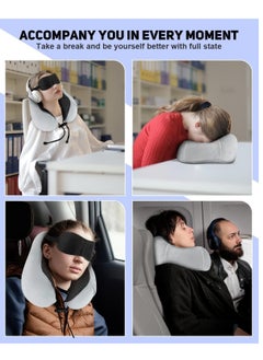 SYOSI Travel Pillow, Memory Foam Soft Neck Pillow for Travel Portable, Washable Pillow Cover, Neck Perfect Support, Comfortable Head Cushion Support Accessories for Sleeping Rest, Airplane Car Home Use  - Image 3