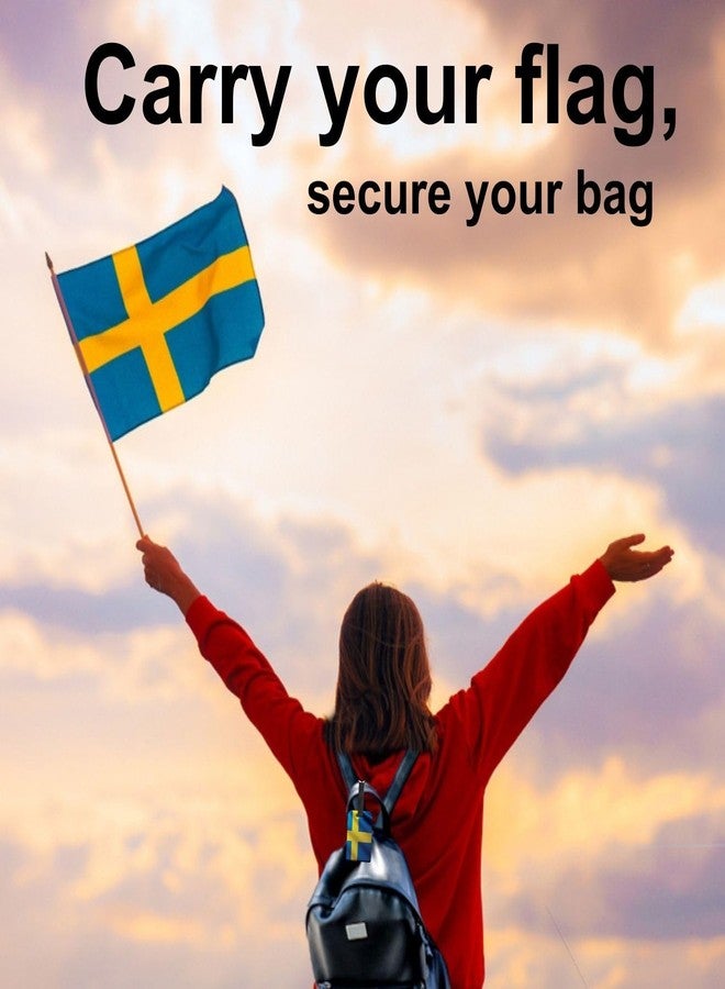 tag8 2 Pcs Sweden Flag Bag Tags with Airport Tracer Code, Luggage Tags, Suitcase Baggage Handbag Tag - Image 3