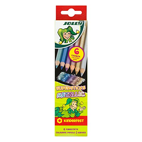 Jolly Supersticks Premium European Metallic Colored Pencils Set of 6 Perfect for Adult and Kids Coloring - Image 5