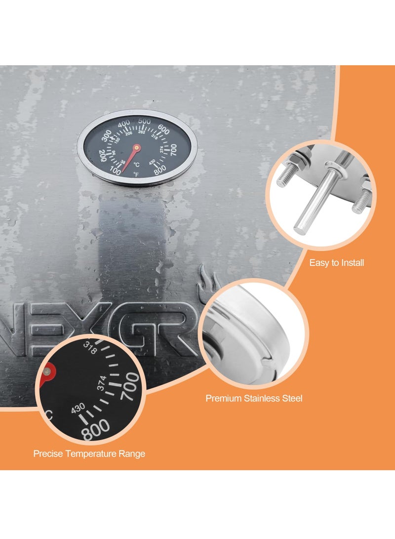 Excefore مستبدل مقياس حرارة الشواء العالمي، عبوة 2 مقياس حرارة الشواء - مقياس حرارة بيضاوي دقيق لنكسر Grill و Grill Master و Charmglow وأكثر - مؤشر حرارة مثالي للاستبدال - Image 5