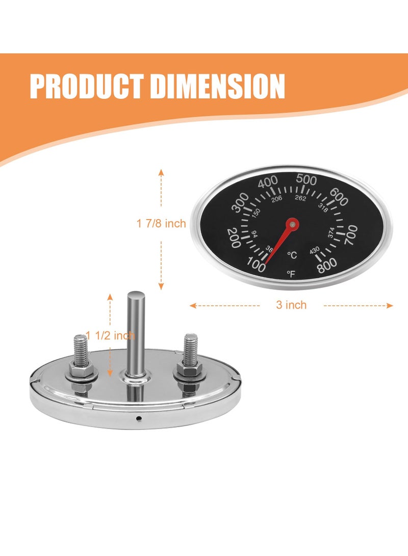 Excefore مستبدل مقياس حرارة الشواء العالمي، عبوة 2 مقياس حرارة الشواء - مقياس حرارة بيضاوي دقيق لنكسر Grill و Grill Master و Charmglow وأكثر - مؤشر حرارة مثالي للاستبدال - Image 2