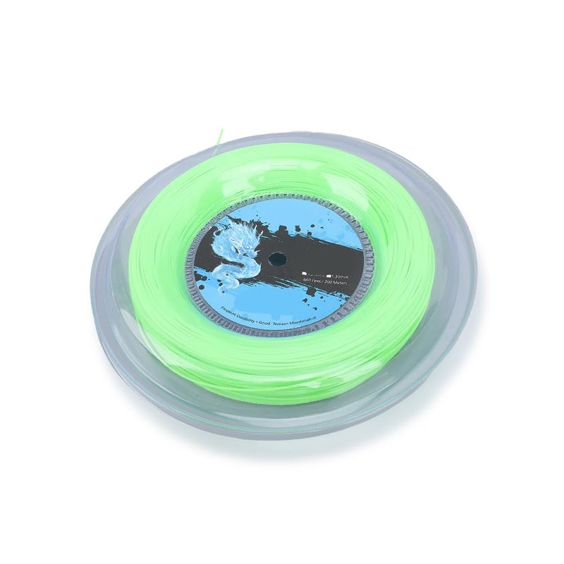 Leopacat Tennis String String Set and 200m Reel Polyester High Elastic Racket 200M for Training Fluorescent Green with Optimal Control Softness Power Enhances Performance - Image 2