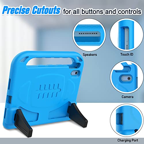 LTROP Kids Case for New iPad (A16) 11th Generation (11-inch, 2025)/ 10th Generation (10.9-inch, 2022) with Screen Protector, Durable Shockproof Handle Stand Cover Case for iPad 11th/ 10th Gen, Blue - Image 4