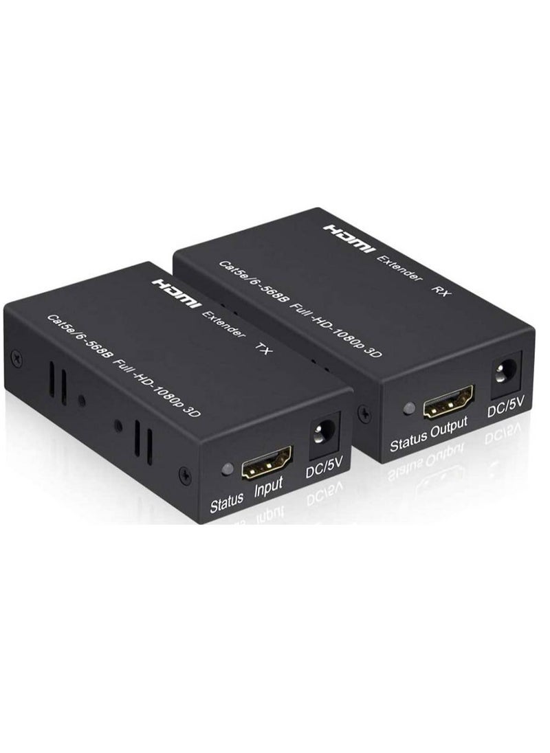 Generic - XLT HDMI Extender, DDS-DUDES 196ft/60m HDMI Ethernet Extender to RJ45 1080P HDMI Ethernet Adapter Network Repeaters (Tx + Rx) Over by Cat6 Cat7 Cable for HDTV DVD Player PS3 PS4 Laptop etc - Image 1