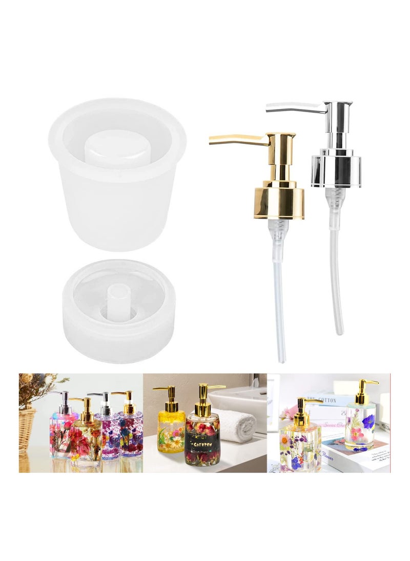 KASTWAVE Resin Moulds Silicone, 2pcs Silicone Epoxy Resin Moulds DIY Dispenser Bottle Resin Pen Holder Molds for Resin Casting Shampoo Shower Gel Perfume Bottle Cosmetic Bottle Epoxy Resin Moulds  - Image 1