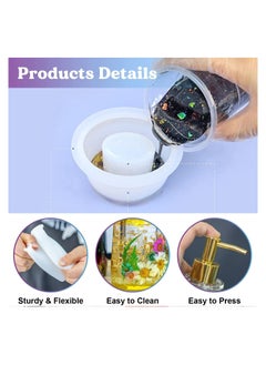 KASTWAVE قوالب راتنجات السيليكون، قطعتان من قوالب راتنجات الإيبوكسي السيليكون، قوالب حامل أقلام من راتينج الراتنج لصب الراتنج وجل الاستحمام وزجاجة عطر وزجاجة مستحضرات التجميل وقوالب راتنجات الإيبوكسي  - Image 3