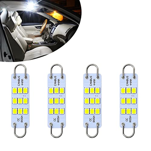 iBrightstar 9-30V Extremely Bright 561 562 567 564 Festoon Error Free 1.73" 44mm LED Bulbs for Interior Map Dome Luggage Compartment Lights, White - Image 1