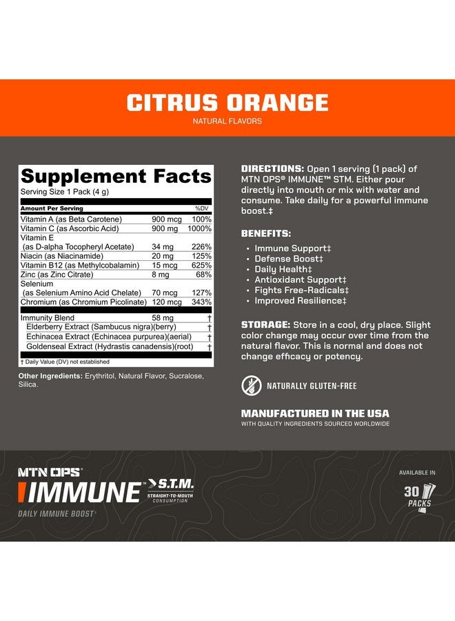 MTN OPS MTN OPS Daily STM Immune Booster - Citrus Orange Flavor, 30 Stick Pouch  - Image 2