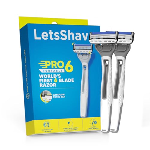 LetsShave Pro 6 Portable Razor for Men (Pack of 2) – World's 1st 6-Blade Travel Shaving Set | Precision Grooming for Daily Use - Image 1