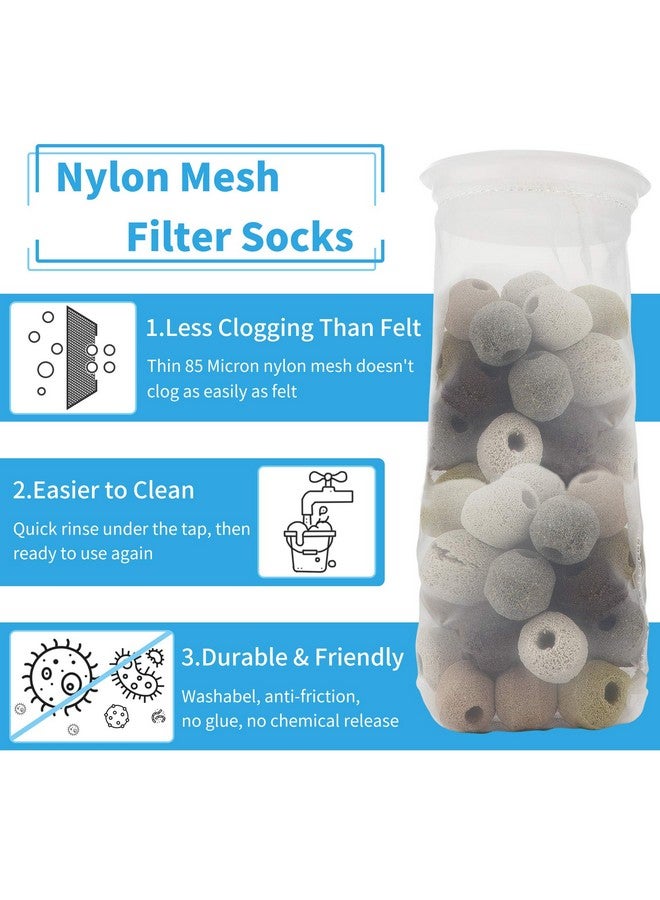 Conie ZCONIEY Filter Socks 180 Micron 4 Inch Opening x 14 Inch Long Aquarium Nylon Filter Bags Felt Filter 3Pack - Image 2