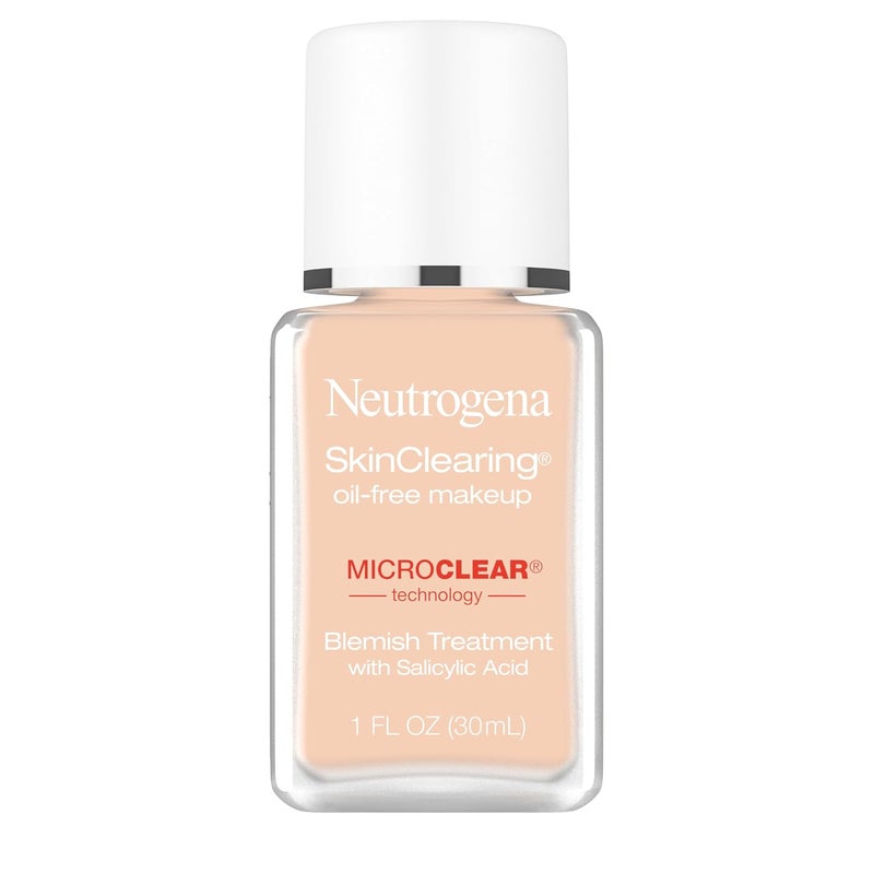 Neutrogena Neutrogena SkinClearing OilFree Acne and Blemish Fighting Liquid Foundation with5 Salicylic Acid Acne Medicine Shine Controlling Makeup for Acne Prone Skin 40 Nude 1 fl oz - Image 1