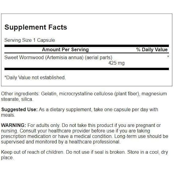 Swanson Sweet Wormwood - May Promote GI Gut Health, Microbial Balance & Digestive Health Support - Herbal Supplement with Artemisinin - (90 Capsules, 425mg Each) 2 Pack - Image 2