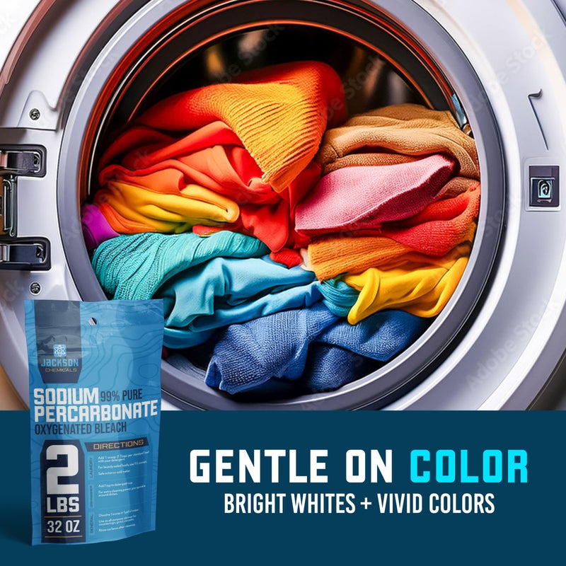 بيركاربونات الصوديوم 2 رطل - معزز غسيل خالي من الكلور، مزيل للبقع والروائح صديق للبيئة، منظف متعدد الاستخدامات - مسحوق مبيض مؤكسد - Image 3