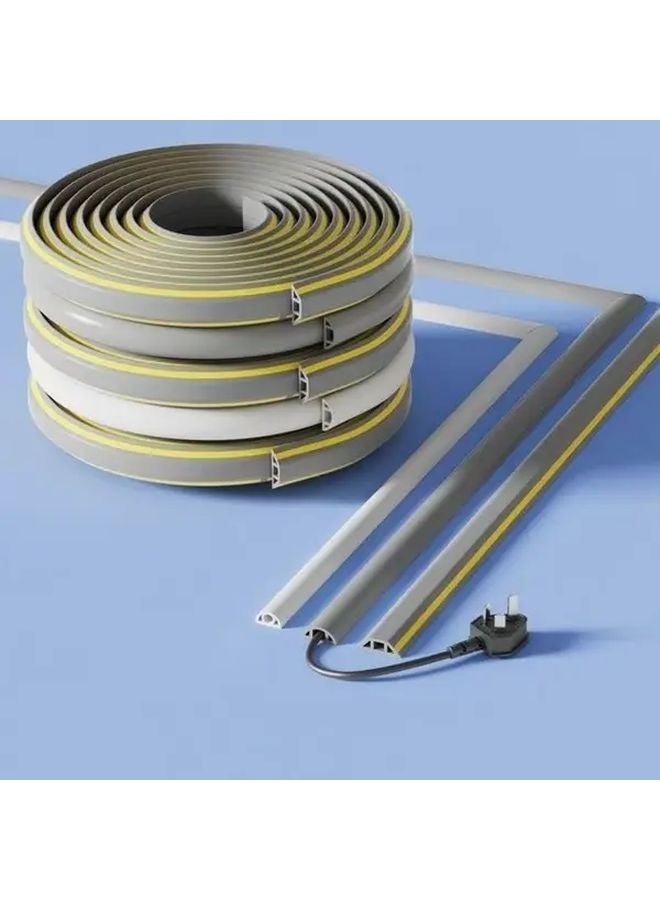 1 Meter Long 20mm Wide White Self Adhesive Cord Cover Wall Cable Management System - Image 4