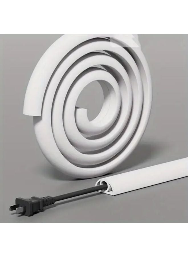 1 Meter Long 20mm Wide White Self Adhesive Cord Cover Wall Cable Management System - Image 3