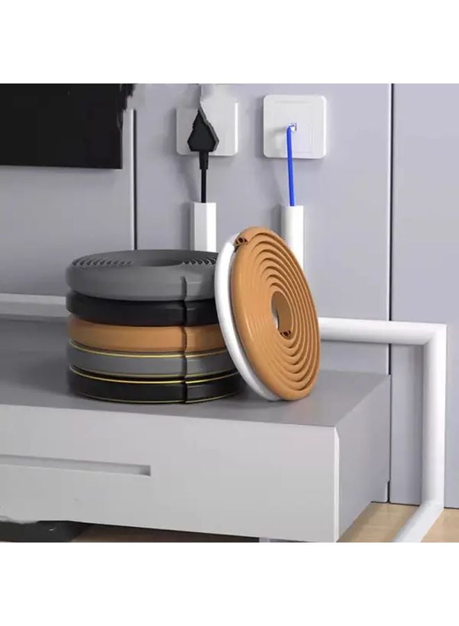 1 Meter Long 20mm Wide White Self Adhesive Cord Cover Wall Cable Management System - Image 2