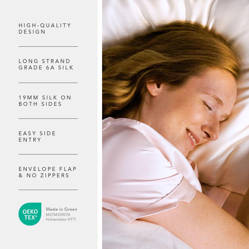 Fishers Finery 19mm 100% Pure Mulberry Silk Pillowcase, Quality Tested (Silver, Q) - Image 4