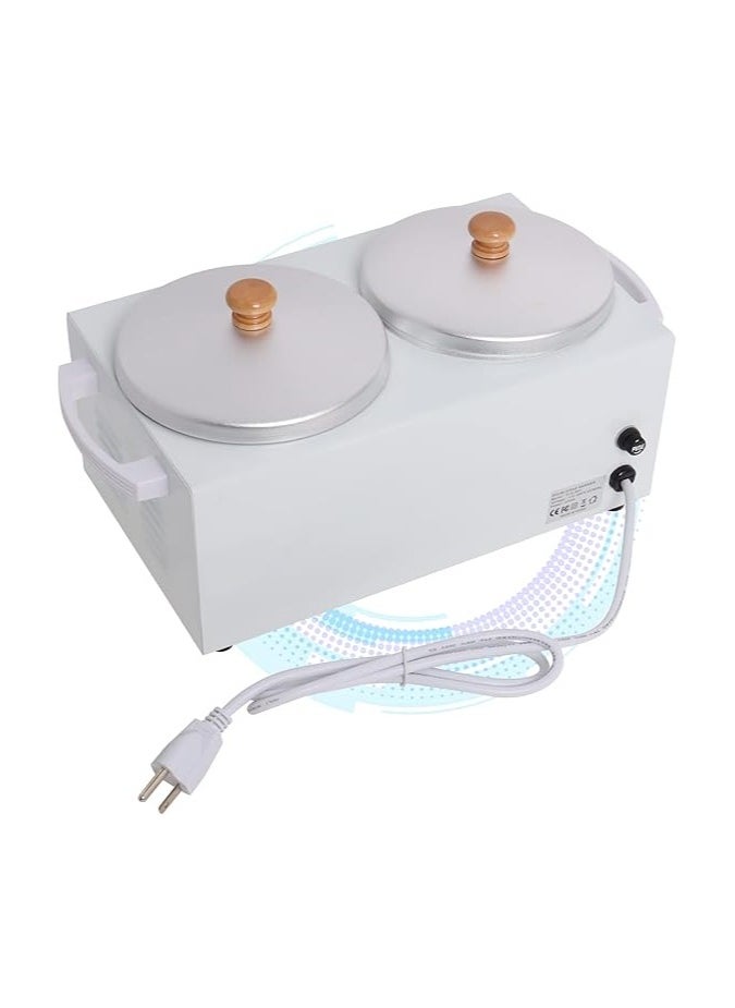 Generic - Upgraded Double Wax Warmer Professional Machine Pot Hot Heater Salon Heater Warmer Hair Removal Wax Pot Machine 20-100℃ Heater Warmer Hair Removal with Wooden Wax Sticks - Image 1