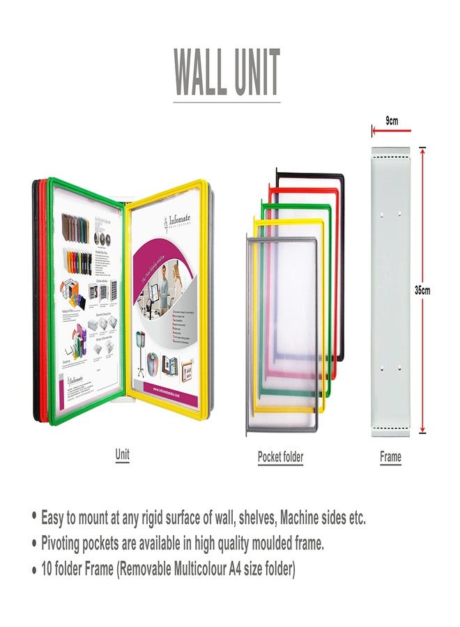 Infomate Plastic Wall Unit Hanging Documents Storage Folders - 10 (A4, Multicolored folders) - Image 4