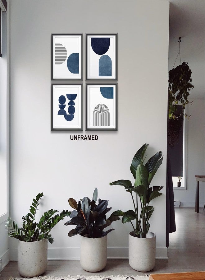 AEHIE Boho Blue Wall Art Decor, Navy Blue Bohemian Abstract Mid Century Poster Prints for Bedroom Living Room Decor, Minimalist Modern Boho Decorations Wall Art Unframed 4pcs 8x10 Inches - Image 3