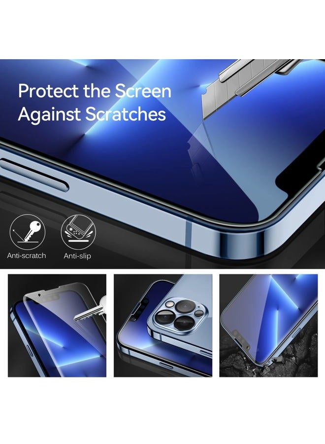 ivoler[4+2Pack]Screen Protector Compatible With iPhone 13 Pro Max 6.7‘'[4 Pack]with [2 Pack] Camera Lens Protector, HD Tempered Glass Film With Align Frame, 9H Hardness, Bubble Free,Scratch Resistant - Image 3