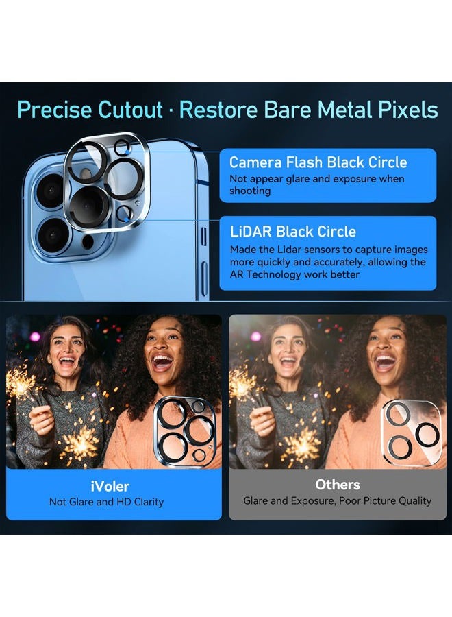 ivoler[4+2Pack]Screen Protector Compatible With iPhone 13 Pro Max 6.7‘'[4 Pack]with [2 Pack] Camera Lens Protector, HD Tempered Glass Film With Align Frame, 9H Hardness, Bubble Free,Scratch Resistant - Image 4