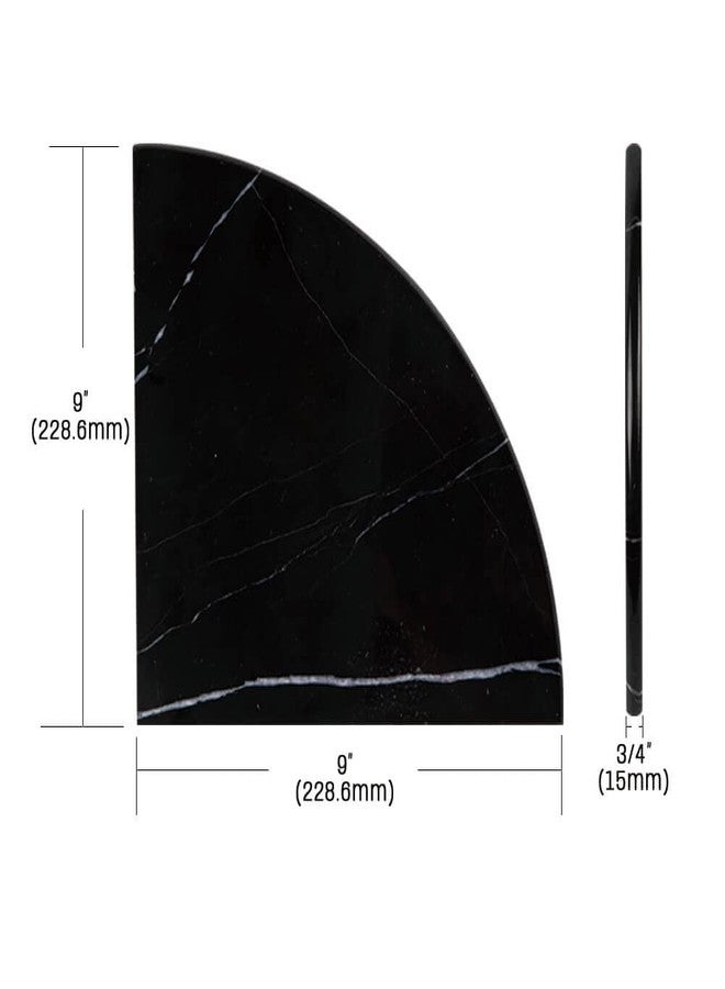 Adolif Black Marble Corner Shower Shelf, 9 Inch Carrara White Marble Corner Shelf for Bathroom Shower Decor, Wall Mounted, Polished, 1 Pcs - Image 4