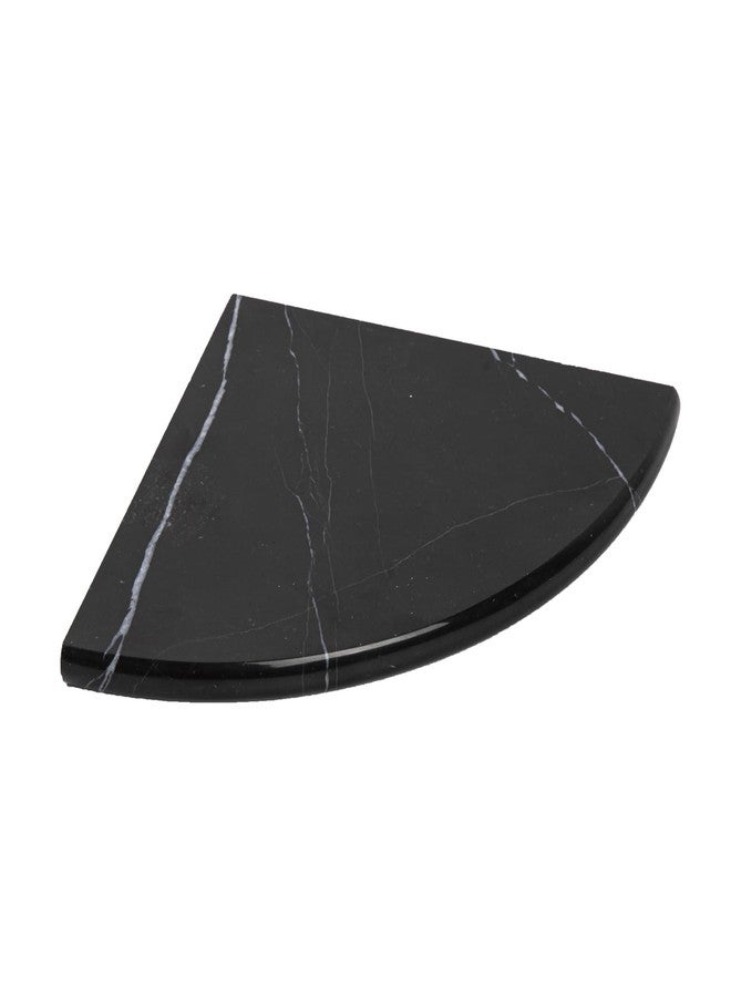 Adolif Black Marble Corner Shower Shelf, 9 Inch Carrara White Marble Corner Shelf for Bathroom Shower Decor, Wall Mounted, Polished, 1 Pcs - Image 1