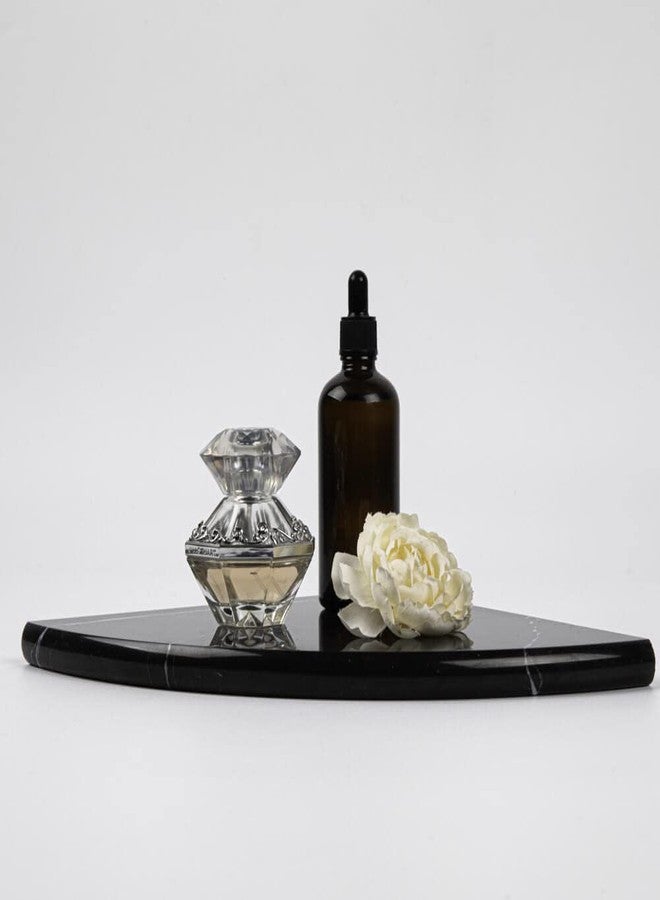 Adolif Black Marble Corner Shower Shelf, 9 Inch Carrara White Marble Corner Shelf for Bathroom Shower Decor, Wall Mounted, Polished, 1 Pcs - Image 5
