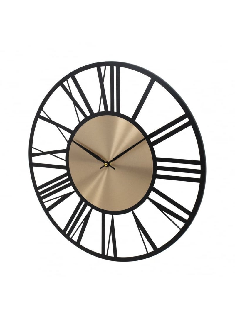 DANUBE HOME Cambridge Alum Industrial Gold-Black Wall Clock – Modern Decorative Clock , Silent Quartz Movement & Bold Design for Living Room, Office & Contemporary Interiors D60 Cm - Image 2